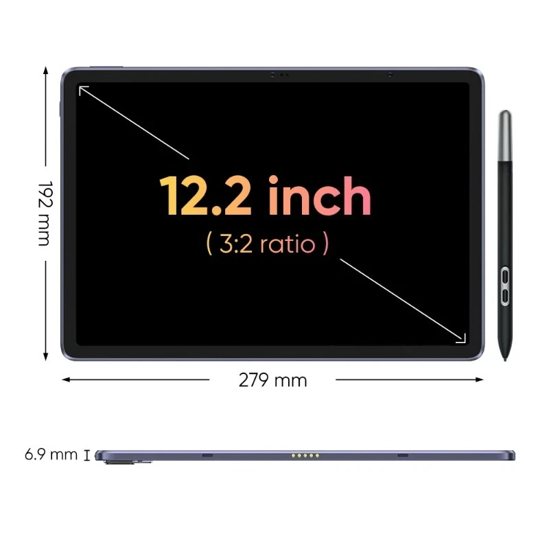 Pad 12 inch Tablet Android Pad 2K Resolution 16K Levels 8GB 256GB Graphics Drawing Tablet Monitor Android 14