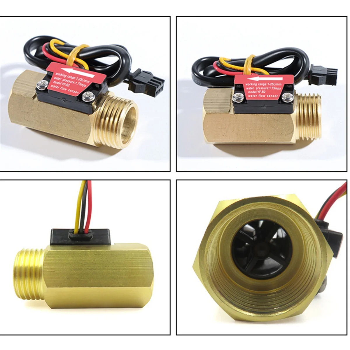 2025 + 2X G1/2 بوصة تدفق المياه قاعة مفتاح مستشعر تدفق متر ل مقياس الجريان التوربيني الصناعي مستشعر تدفق المياه-B2 #6
