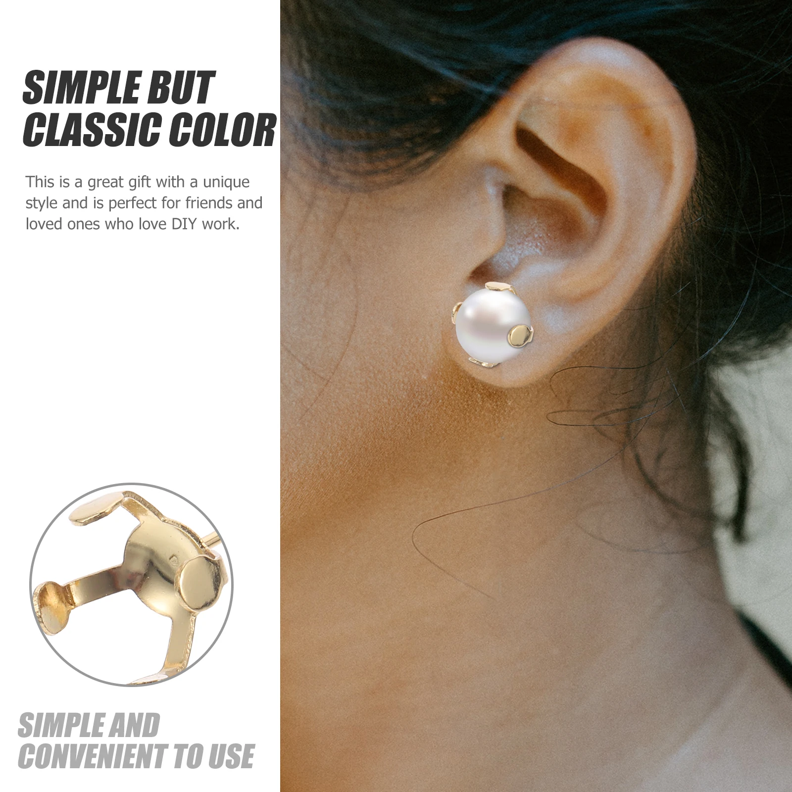 

20pcs Claw Studs Blanks 10mm Diy Making Ear Studs Stainless Steel Earring Posts Findings for DIY Jewelry Kits Accessories