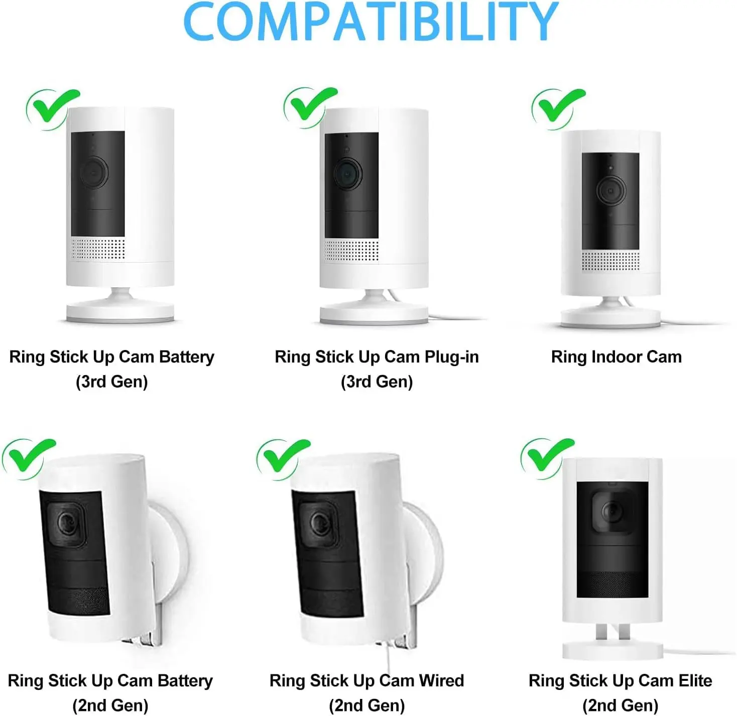 Universal Pole Mount for Eufy 2C/3C, Arlo Pro 4/3, Ring Stick Up Cam Battery/Pro Battery Version, Simplisafe & Reolink Camera
