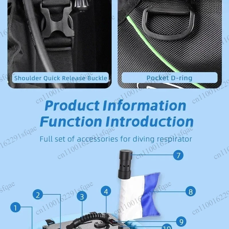10H Underwater Breathing 12M Scuba Diving  Underwater Ventilator Built-in 4L Gas Storage- Ventilator for Snorkeling Freediving