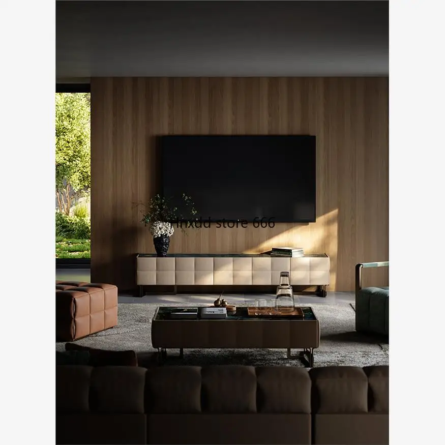 Italian light luxury TV cabinet sapphire luxury stone TV cabinet