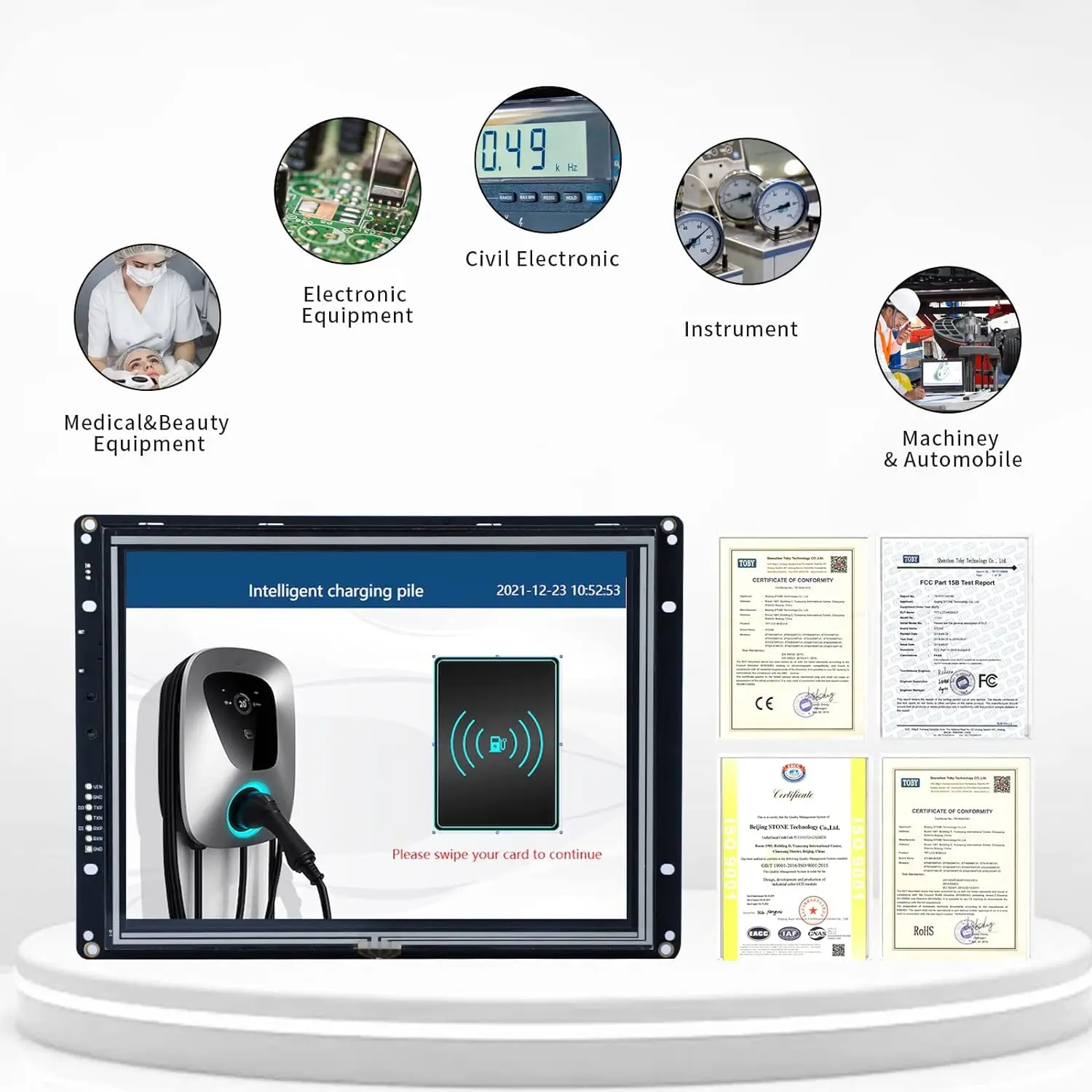 SCBRHMI Inteligente Série UART Módulo Touch Panel, TFT LCD Display para Raspberry Pi Tela e Tela Arduino, 8 "HMI