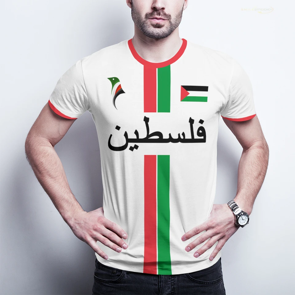 جديد فلسطين لكرة القدم تي شيرت الصيف تنفس التجفيف السريع الرجال والنساء فلسطين جيرسي غزة طفل تيز شراء الهدايا