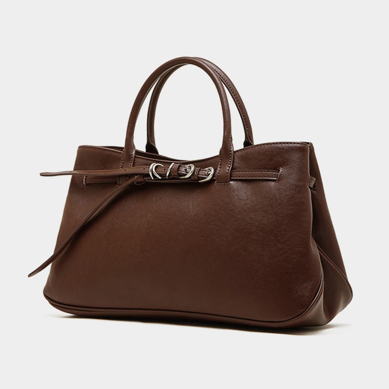 

Hifashion Vintage Cow Genuine Leather Large Tote Handbags For Women 2026 Luxury Designer Commuter Ladies Shoulder Messenger Bags