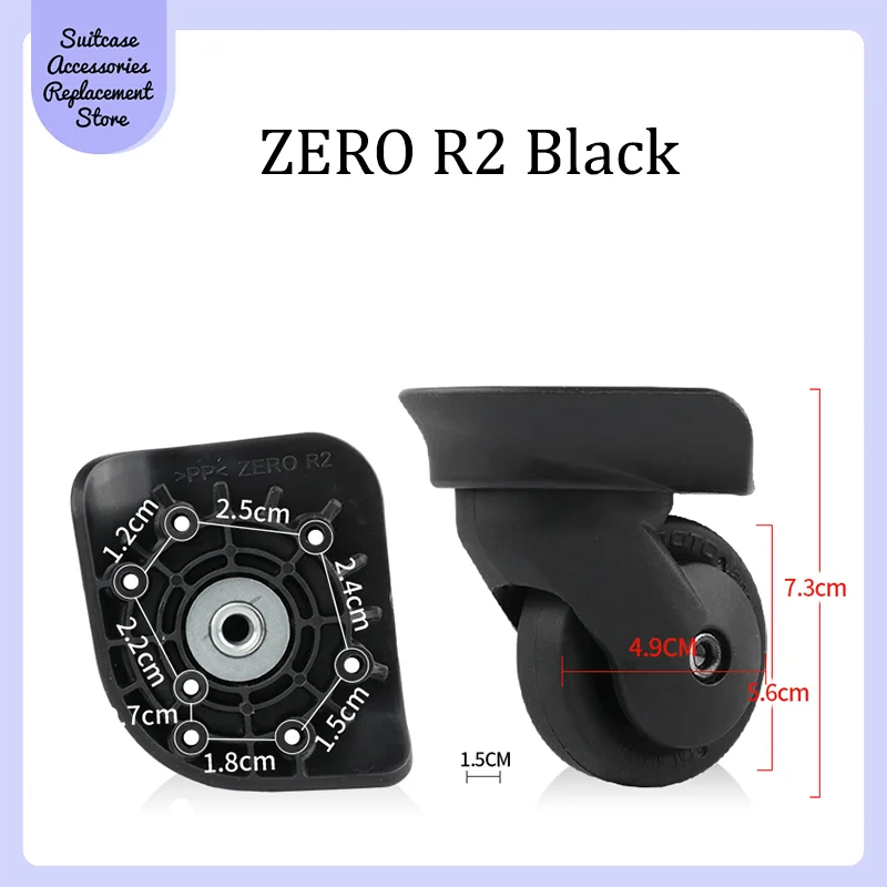 For ZERO R2 Smooth Silent Shock Absorbing Wheel Accessories Wheels Casters Universal Wheel Replacement Suitcase Rotating