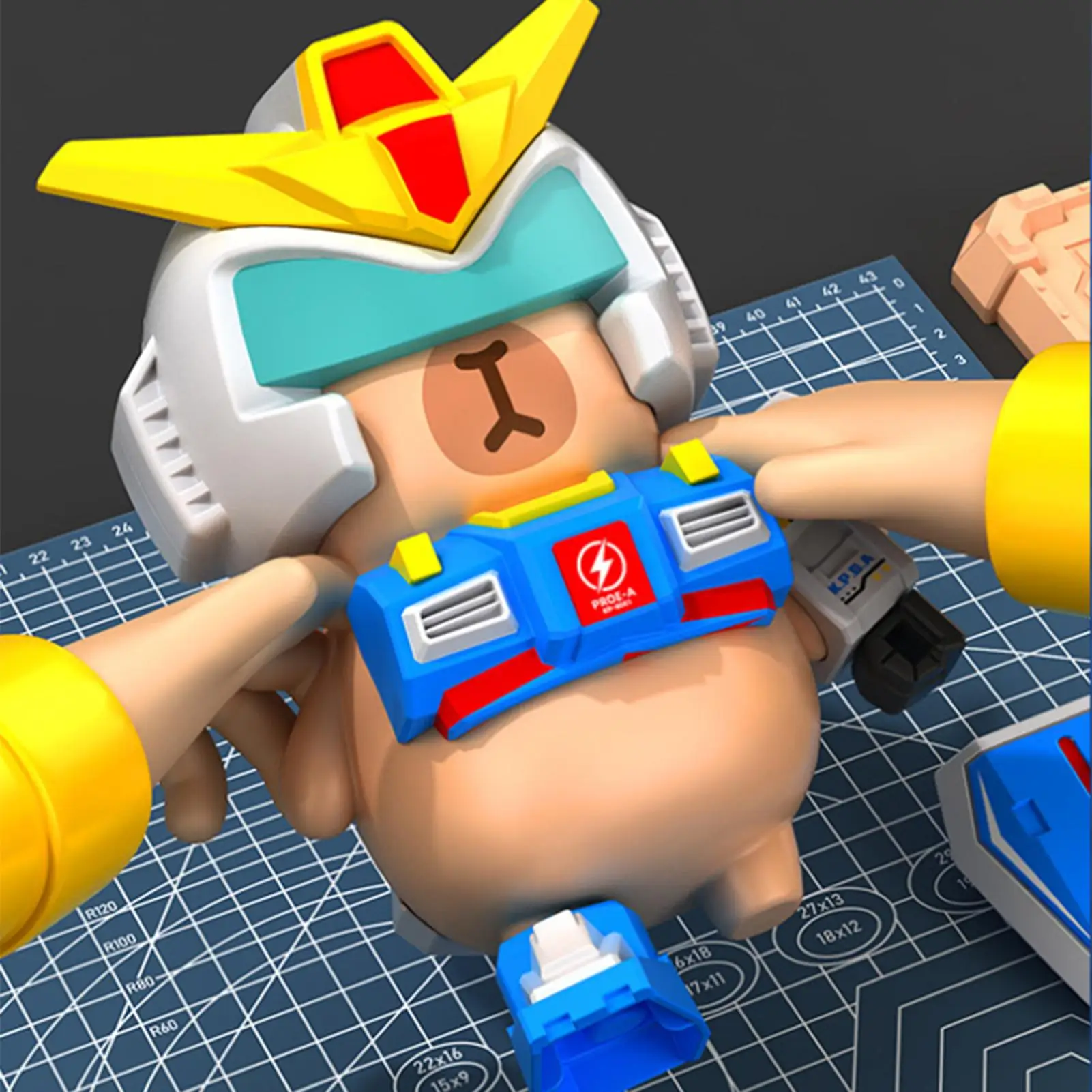 휴대용 카피바라 자석 메카 피규어 손으로 조립할 수 있는 카피바라 장난감 데스크탑 장식 창의적인 로봇 동물 장난감 게임