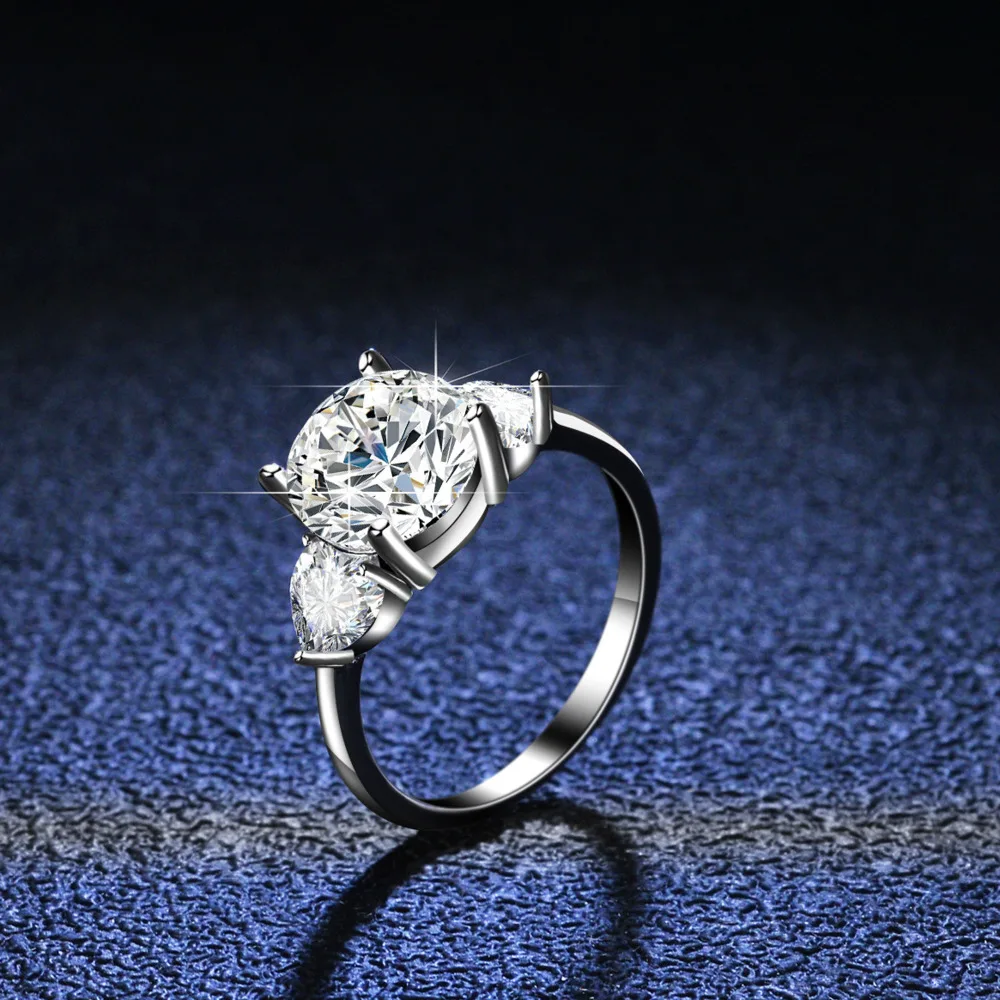 BR 9mm 925 Pure Silver Moissanite Ring 2026 Popular Ring Non-Fading D VVS1 Moissanite Jewelry - Great Gift
