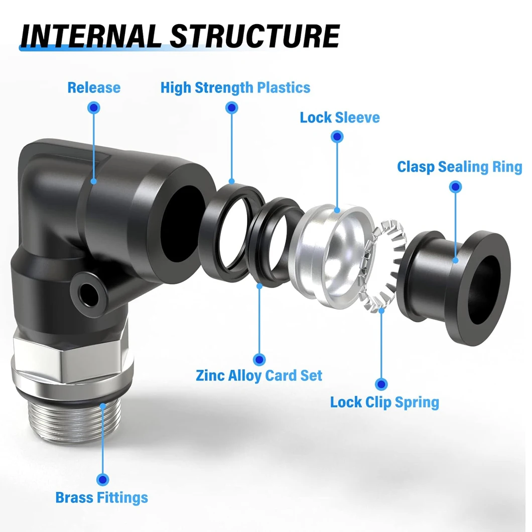 20PCS/LOT PL PNEUMATIC Male Elbow Tube PL4/6/8/10/12 X M5/9.7MM/12.7MM/16MM/20MM NPT Thread 90 Push to Connect Pneumatic Fitting