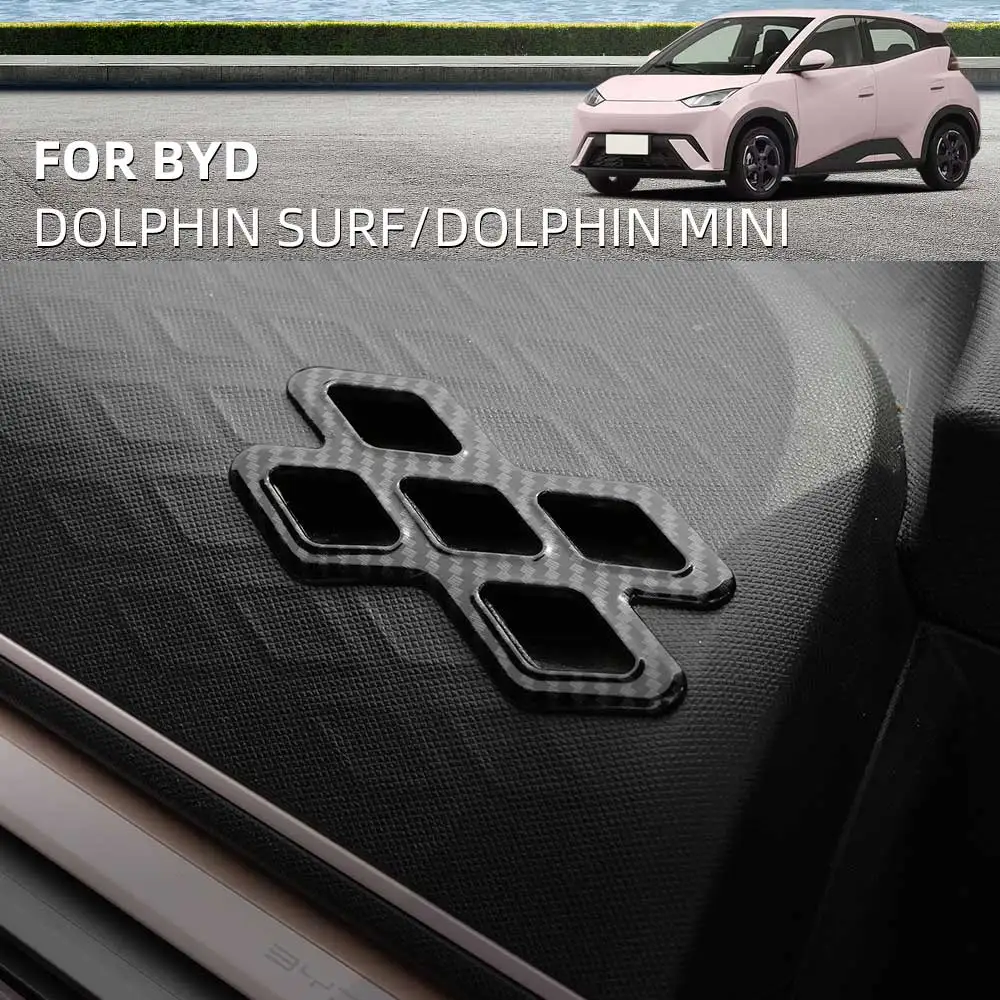 LHD ABS Carbon Dashboard Air Conditioning Vent Cover Decor for BYD Seagull Dolphin Mini Center Control Panel Conversion Sticker