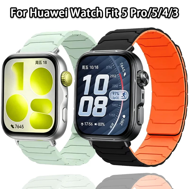 Silikonarmband für Huawei Watch Fit 5 Pro/4 Pro Magnetisches Austauschbares Armband Correa für Huawei Watch Fit 5/Fit 4/Fit3