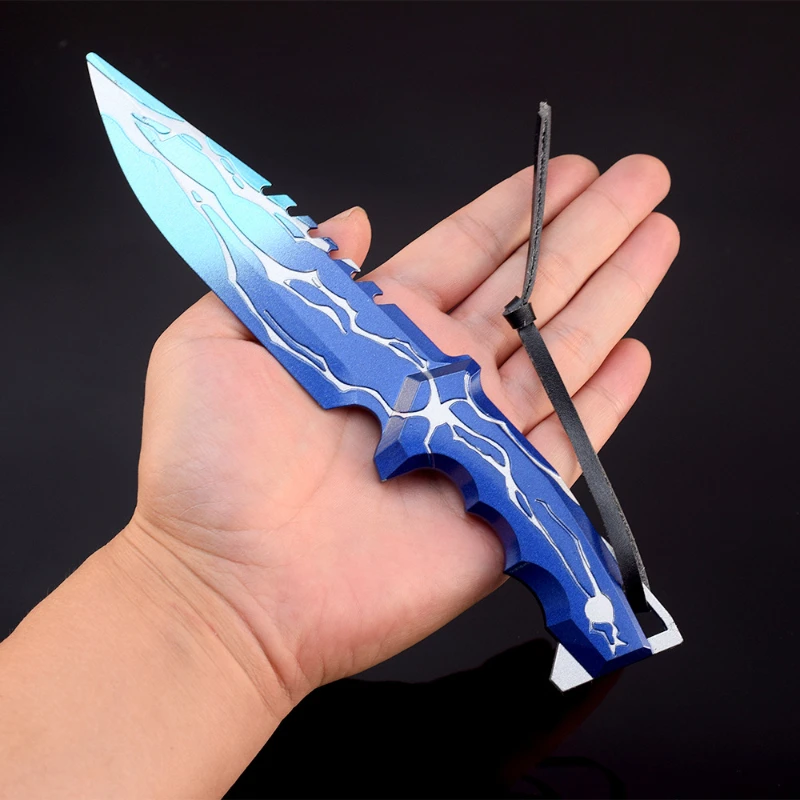 22 سنتيمتر/8.66in Valorant لعبة الطرفية الإلهية العقاب سكين نسخة الفلورسنت المعادن الحرف اليدوية حلية لعبة مجسمة الصبي هدية #3