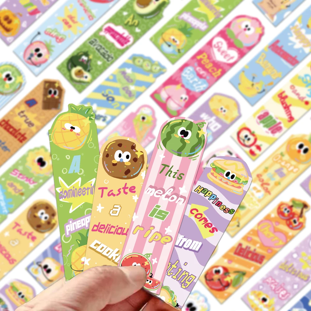 30 Stuks Eten En Fruit Kleurrijke Bladwijzer Geurige Draagbare Pagina Marker Papier Bladwijzers Kawaii Briefpapier School Supplie Kinderen Geschenken