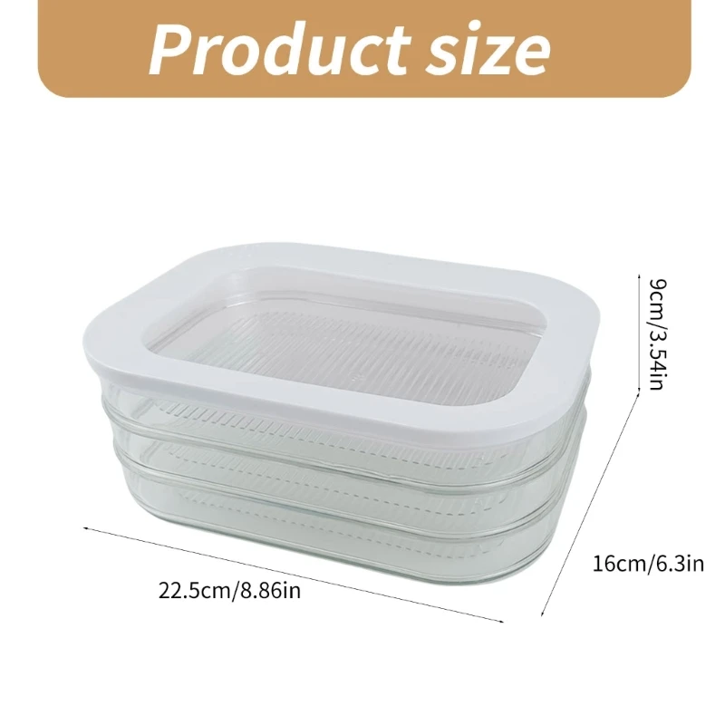 Stackable Lunch Fridge Box Space Saving Preservation Boxes with Sealed Lid Stackable Storage Case