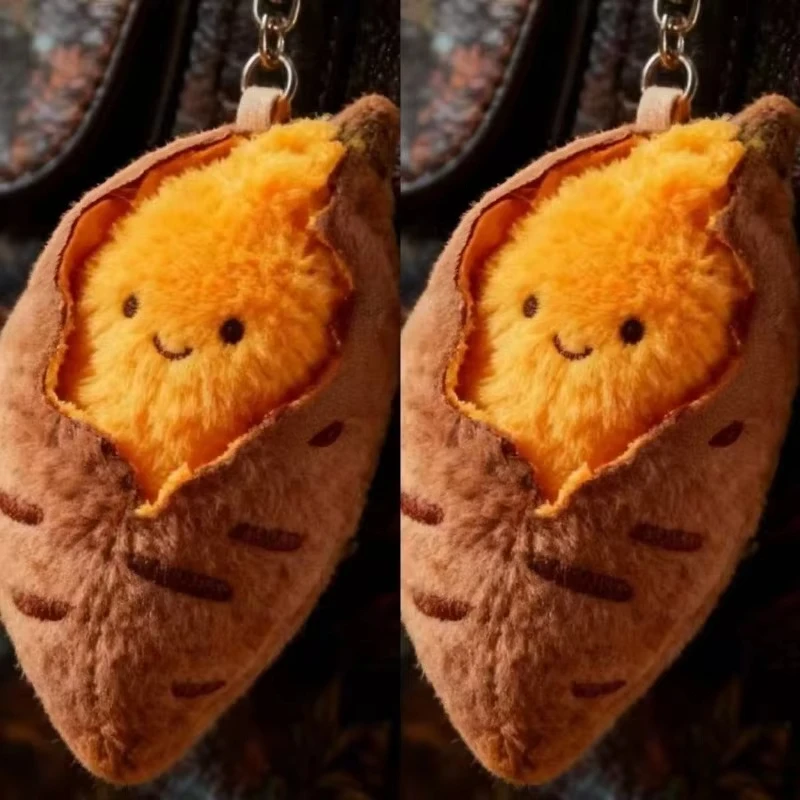 Sweet Potato Plush Keychain Skin-Friendly Plush Doll Keychain