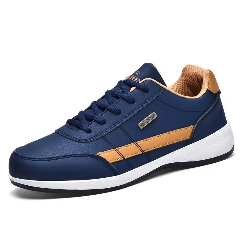 Nouvelles chaussures pour hommes, printemps-automne, baskets imperméables de marche, chaussures de sport en cuir antidérapantes, chaussures de tennis pour hommes_voghion.com