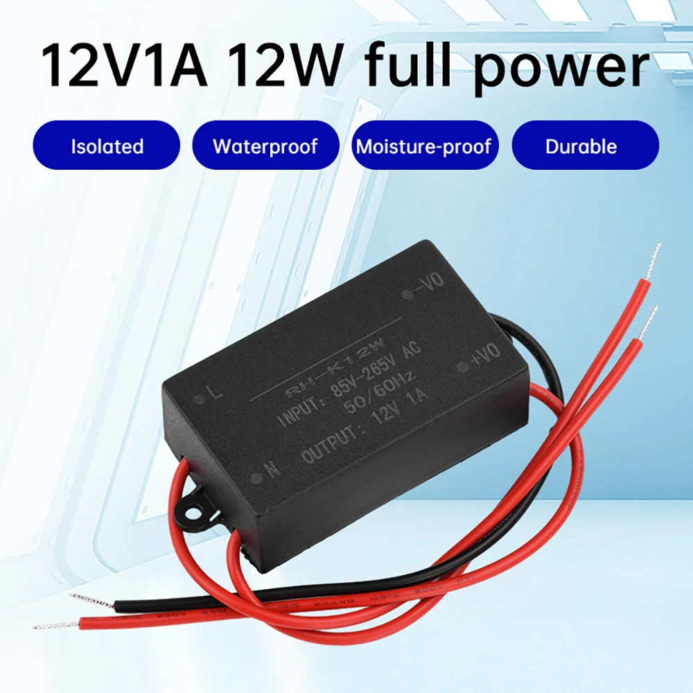 AC/DC to DC Buck Power Module AC85-265V to DC5V2A 12V1A 12W Mini Waterproof Power Supply DC Regulator Step-Down Power Supply