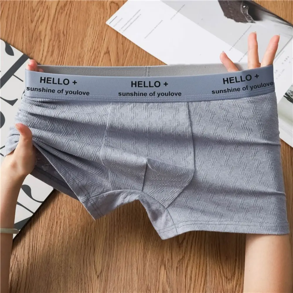 

3PCS Plus Size Men's Coton Boxer Briefs Spiricle Cotton Letter Printed Panties Seamless Elastic Shorts Underpants Spring Summer