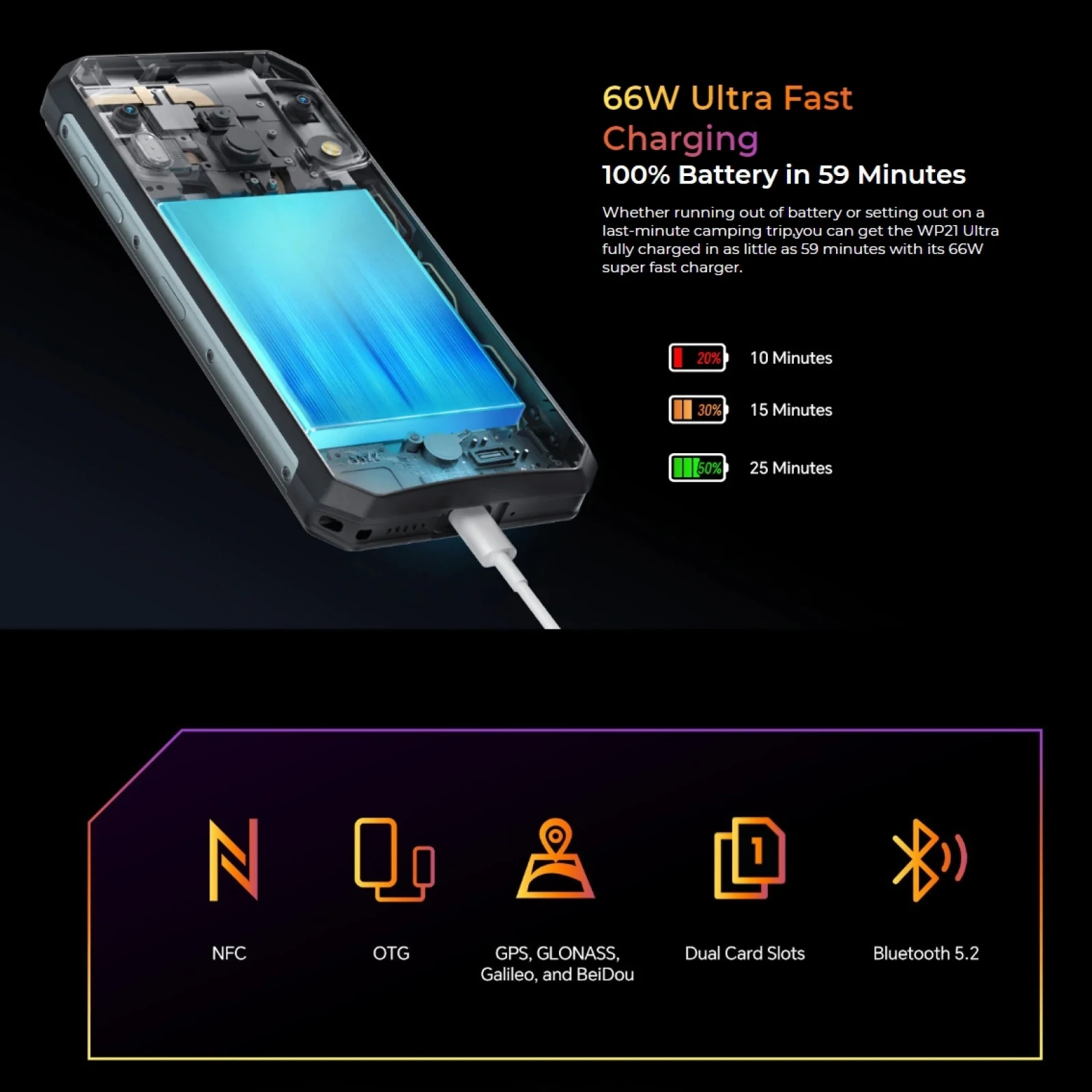 Imagem -06 - Smartphone Ultra Rugged 6.78 Fhd Mais Thermal Imaging 12gb 256gb Helio G99 9800mah 120hz 66w Câmera 64mp Celular