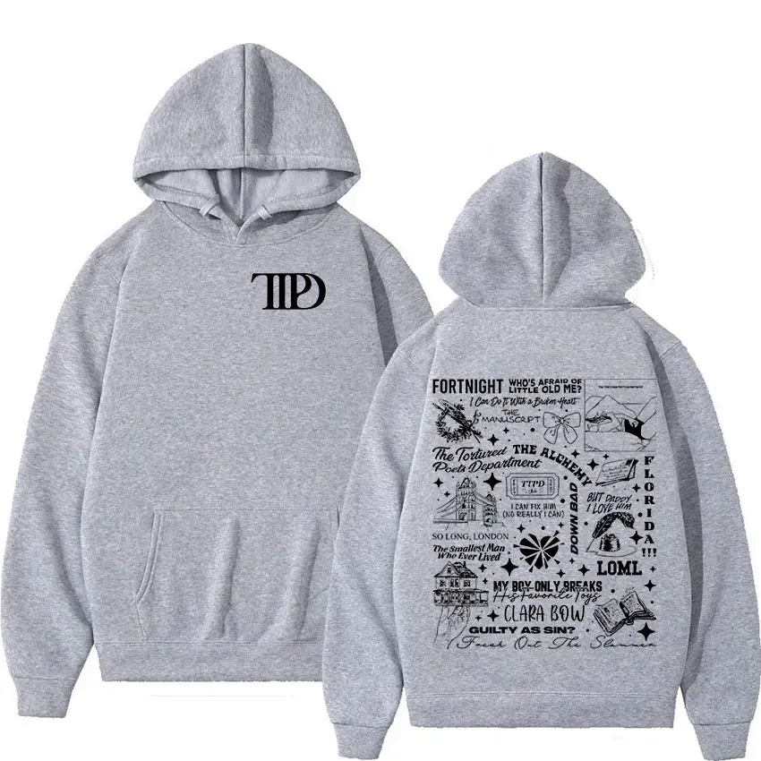 The Tortured Poets Department Music Album 2024 TTPD Hoodie Man Women\'s Retro High Quality Fashion Oversized Sweatshirt Pullover