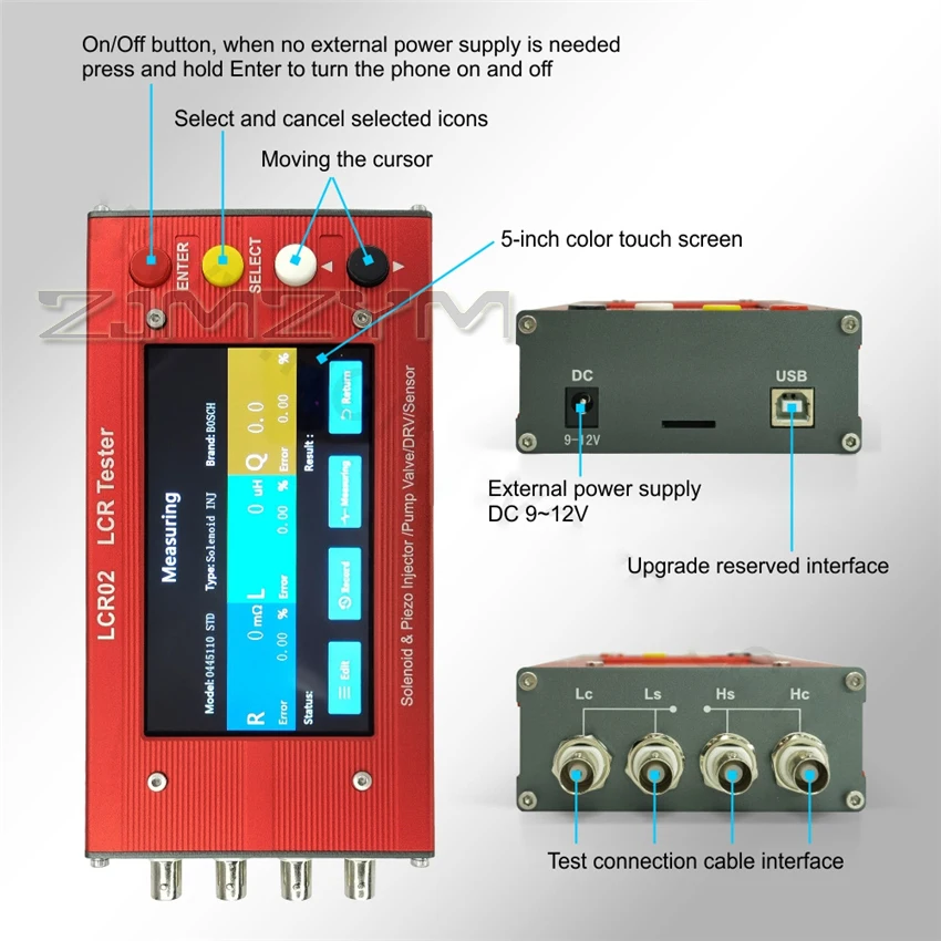 LCR02 Common Rail Injector Pump Nozzle High-precision Resistance Capacitance Inductance LCR Bridge Tester 9V-12V