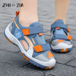 Sandalias Baotou para niños, zapatos informales transpirables con huecos de malla, zapatillas ligeras antideslizantes para turismo y montañismo al aire libre, Verano