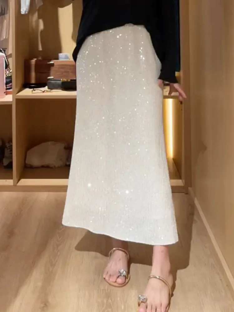 

Новая юбка-русалка с высокой талией, А-силуэт, эффект стройности, для ранней осени, в стиле ретро, для повседневной носки