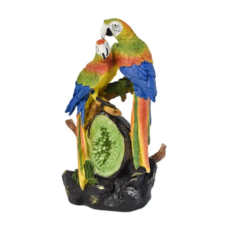 

Parrot Decor Resin Artificial Bird Sculpture 7.2 Inch Garden Statues Realistic Bird Figurine Waterproof Large Parrots Animal