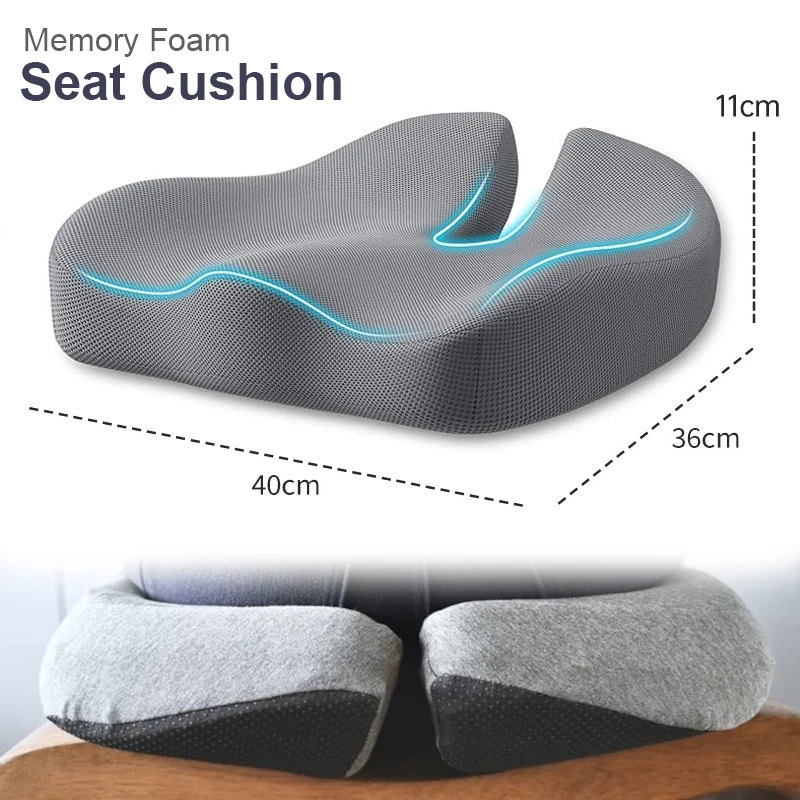 

1Pcs Memory Foam Seat Cushion Tailbone Sciatica Back Pain Relief Comfort Non-Slip Coccyx Chair Cushion for Office Car