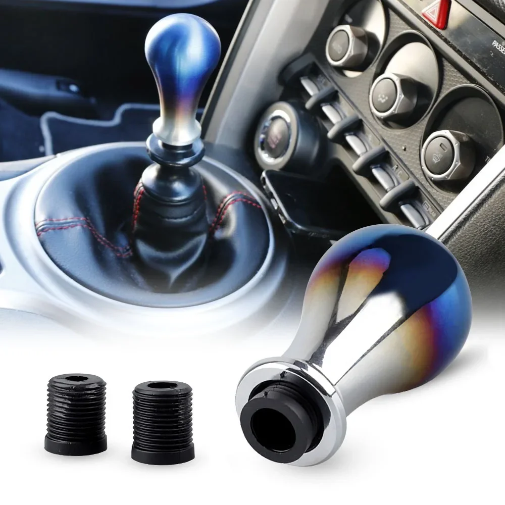 Universal Baking Blue Burnt Titanium Color Aluminum Sport Racing Car Shift Gear Knob Shifter Lever Head Stick for Handa 3 Styles