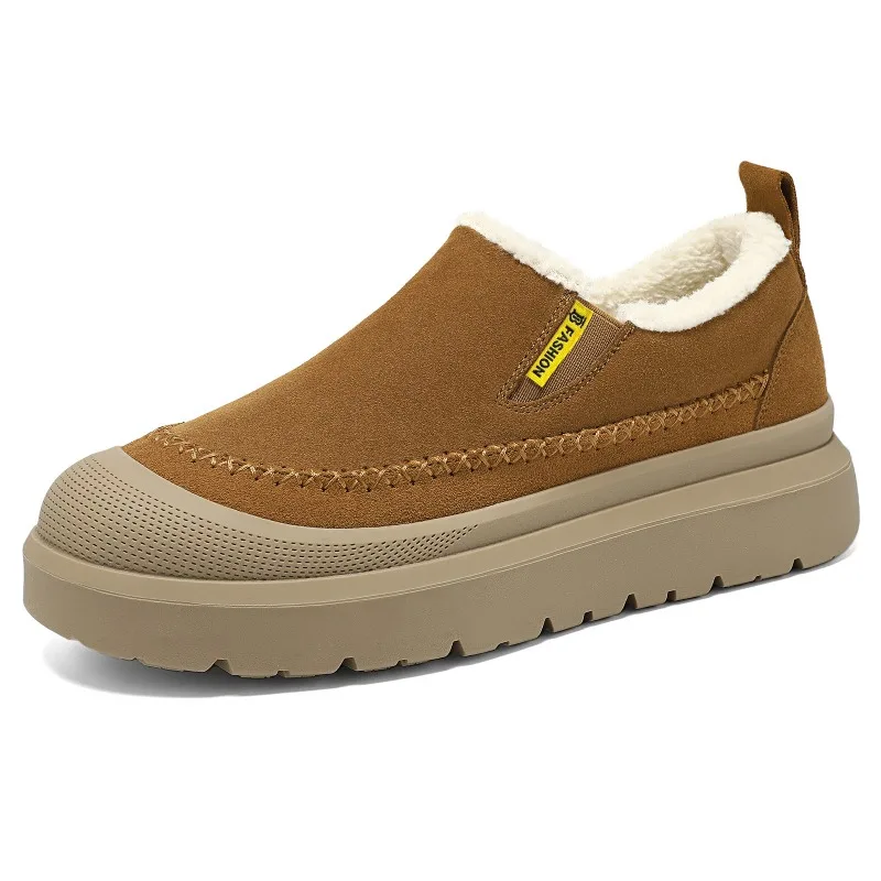 New Style Men's Warm Fashion Non-Slip Casual Shoes, with a Minimalist Design and Fleece-Lined Interior