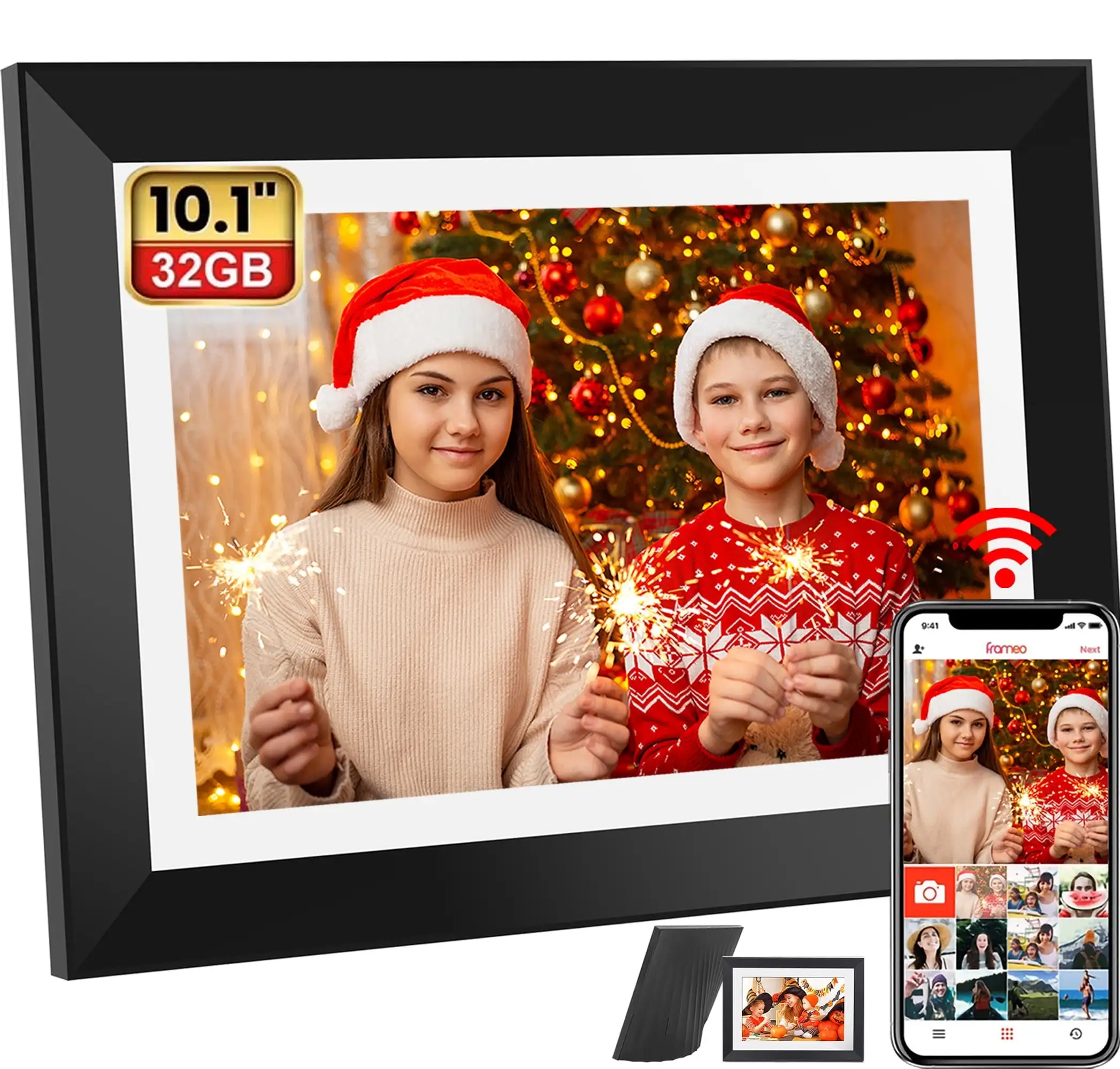

10.1" 32GB Digital Picture Frame,Wifi Smart Photo Frame,HD IPS Touch Screen,Easy Share Photos Videos via App from