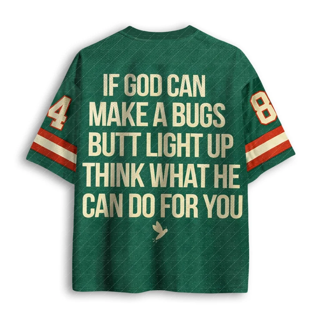 V Neck Football Jersey Funny Tobacco Moth Quote Small Bug Graphic Print Green Red White Striped Sleeve Loose Sport Tee