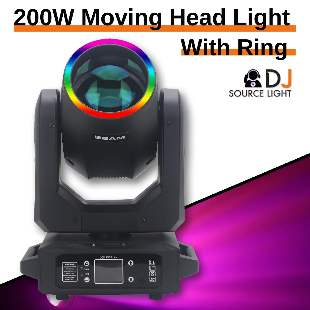 

NEW LED Stage Lights Beam 200W Moving Head Light RGB 3in1 LED Aperture Projector For Disco DJ Dance Floor Wedding Christmas