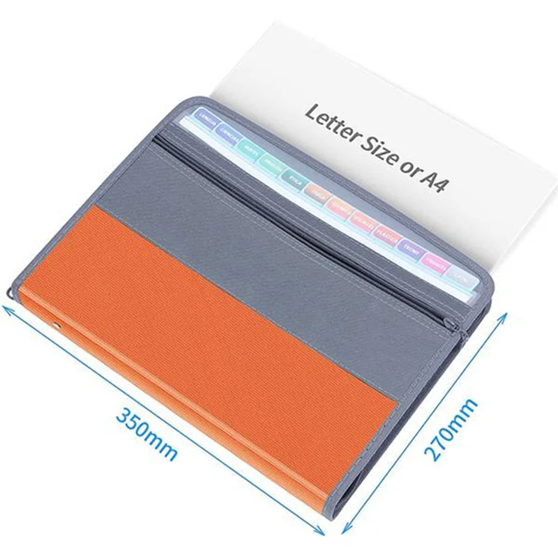 1 Piece 13 Compartments File Folder Organizer Travel Paper Organizer , Fit A4 Paper, Banknote, Document Receipt D