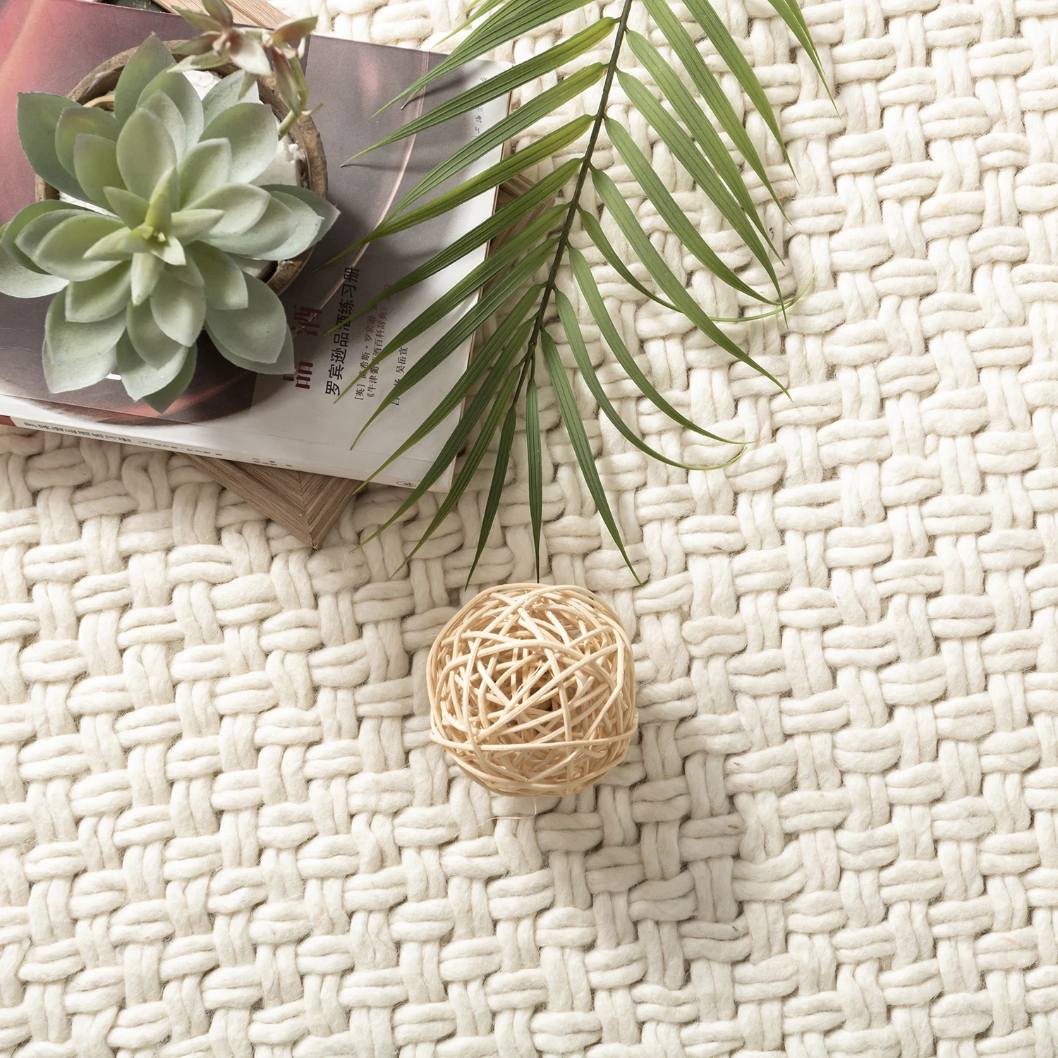 Hand Woven Wool Living Room Large Area Carpets Solid Color Bedroom Minimalist Carpet Soft Bedside Floor Mat Decorative Rug