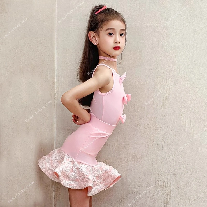 Salsa Latin Dance Dress Girls Ballroom Dress Standard Kid Competition Latin Practice Dress Rumba Tango Latin Dance Costume Girls