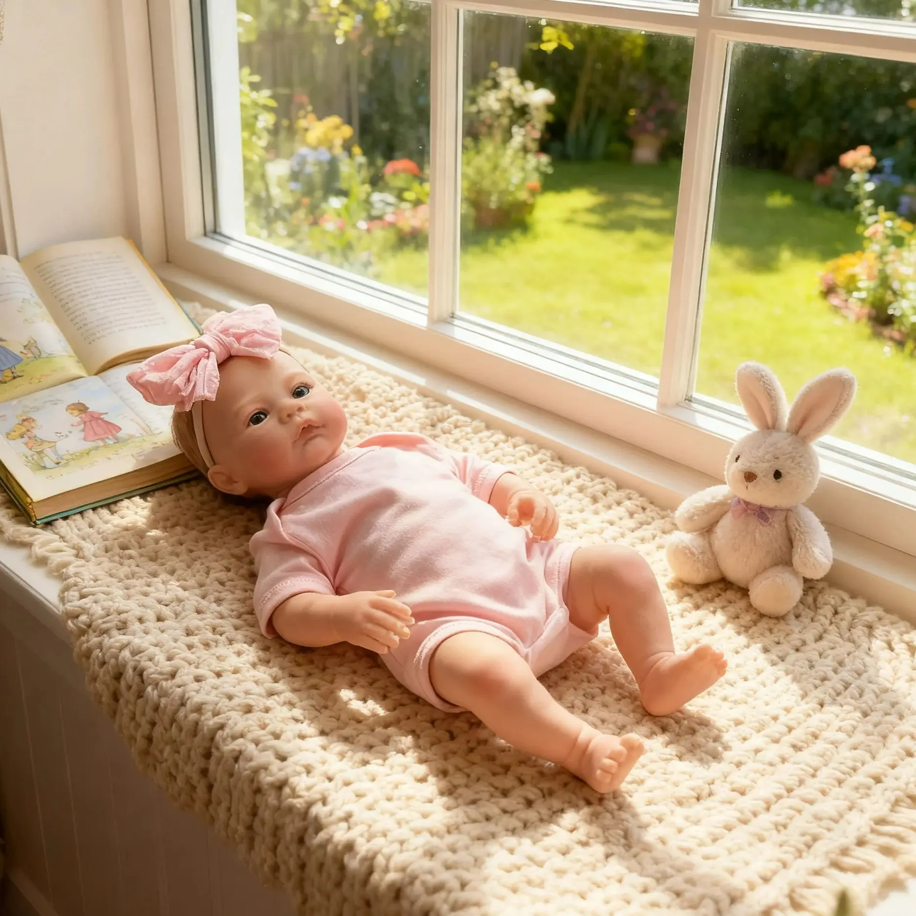 48CM Meadown Reborn Dolls Cute Baby Toy with Full Vinyl Body Toddler Play House Fashion Gift for Children