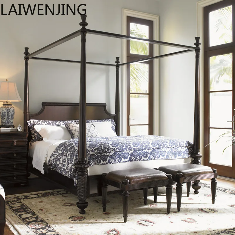 

SGF shelf bed solid wood four-poster bed marriage 1.8 meters 1.5 meters double American