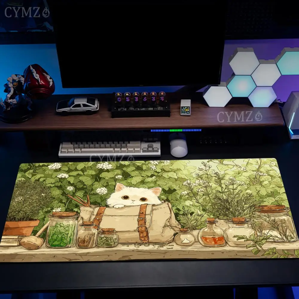 Lovely Plant Studio anime cat Mouse Pad Desk Mat Non-Slip Durable office mouse mat gaming mats with Stitched Edge HD printing