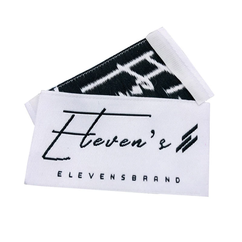 

Custom Private Design Brand Name Logo Tag High Density Clothing Garment Sewing Damask Fabric Size Neck Woven Logo Label