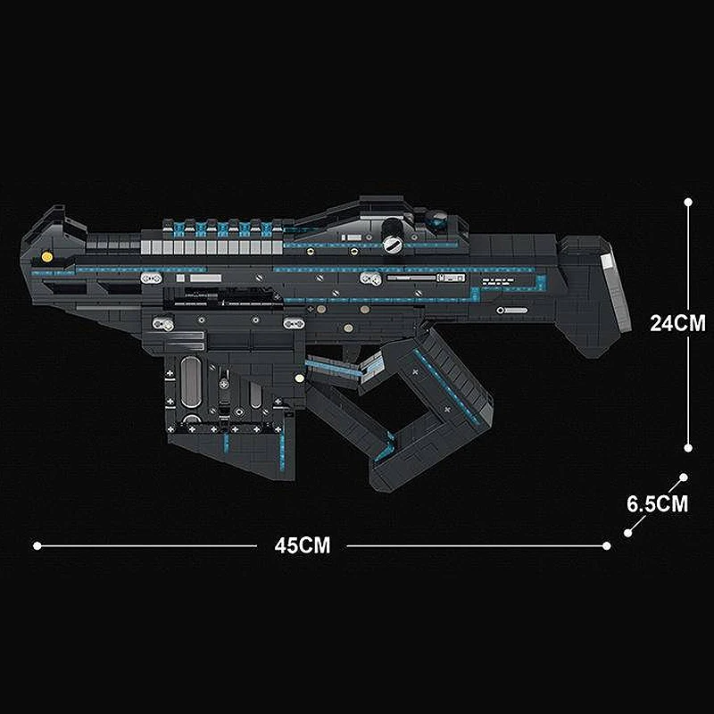 Reobrix-Modelo de metralhadora técnica infantil, série de armas militares, blocos de construção, brinquedos quebra-cabeças, presentes de aniversário, 77007