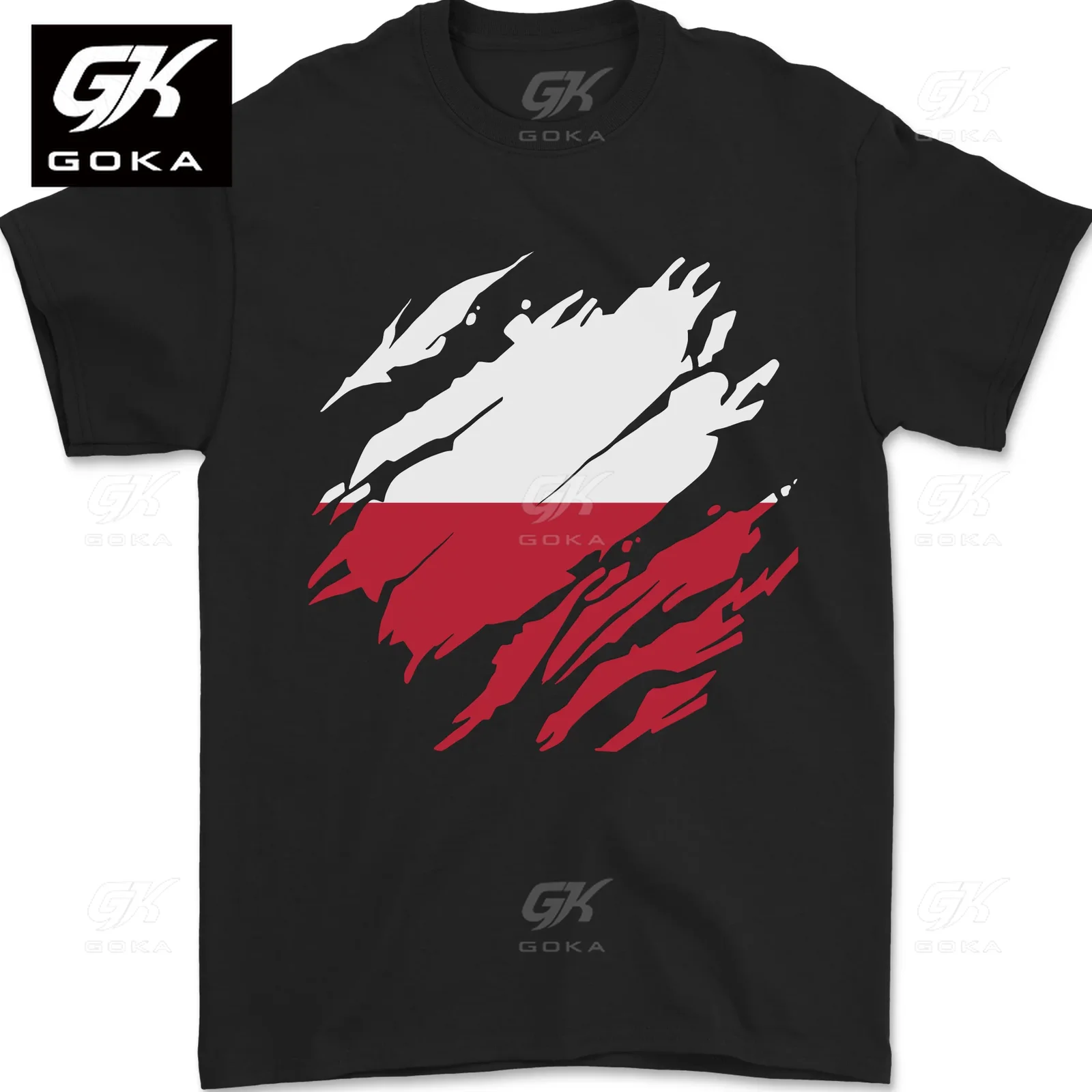 Torn Poland Flag Polish Day Football Mens Clothing Cotton T-Shirt Women Vintage Tops Printed T-shirt Y2K Clothes Classic Tshirt