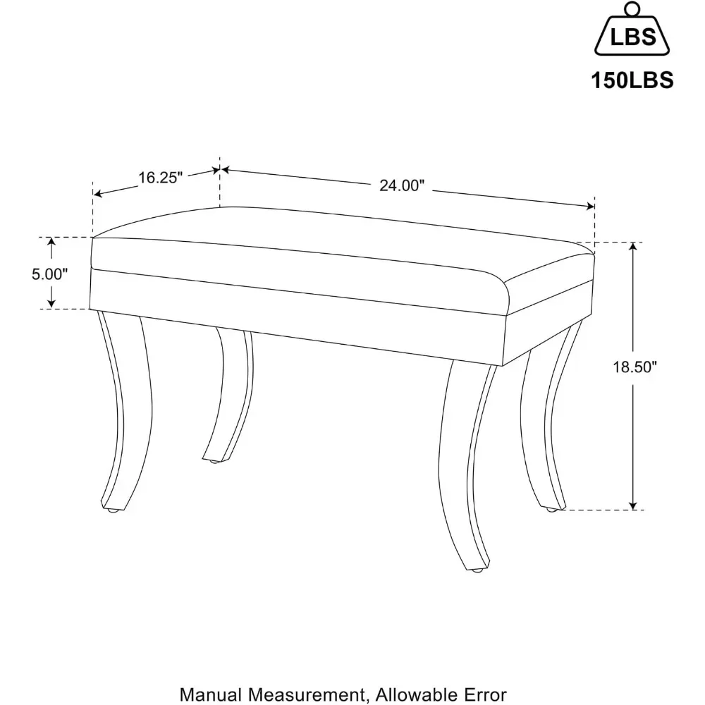 Modern Style White Faux Fur Ottoman Footrest Stool Vanity Stool with Acrylic Legs Accent Bench for Bedroom