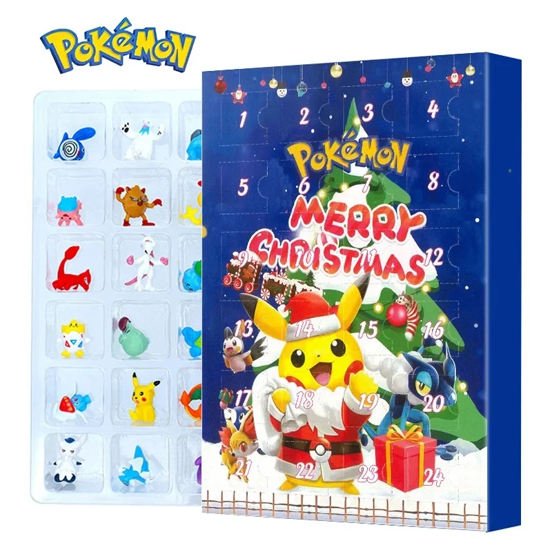 Pokemon Anime Figural Gift Box Figure Pikachu  Action 24PCS Set PVC Model Kid Christmas Halloween Advent Calendar Gift Toys