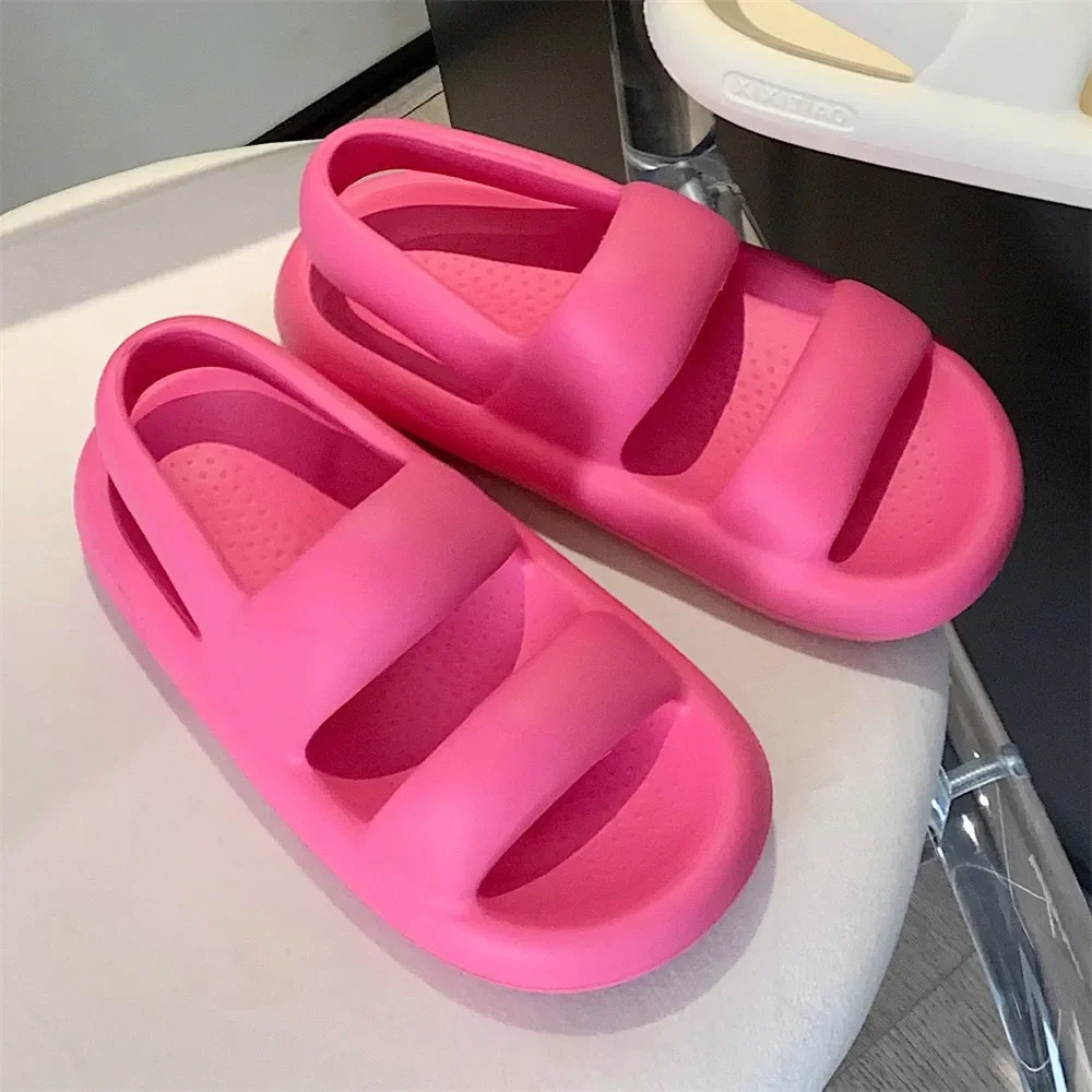 Mid Heels Women's Sandals Platform 2024 Summer Shoes for Female Soft Sole EVA Waterproof Light Weight Beach  Sandalias De Mujer