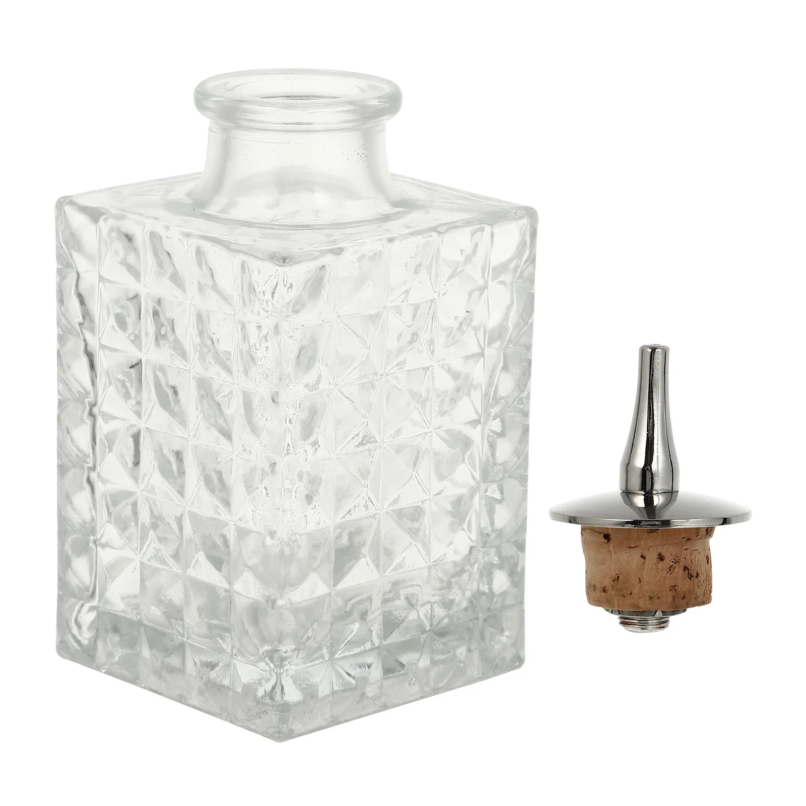 90 مللي زجاجة الأفسنتين الزجاجية مكعب الملمس غطاء مثالي للويسكي الفودكا الخمور زخارف للحانات خلط المشروبات موزع #2