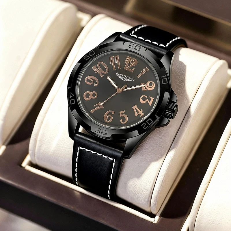 New Fashion Luxury Man Business Leather Watch Men Silicone Casual Quartz Watches Students High Quality Sports Wristwatches Gifts