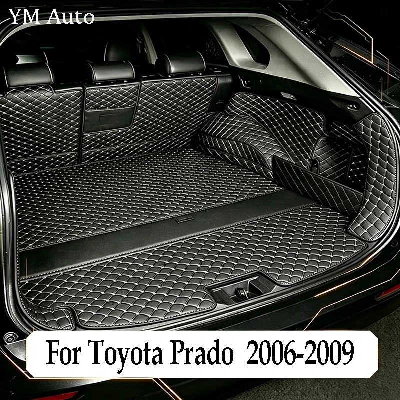 3D Car Trunk Mat Cargo Liner For Toyota Land Cruiser Prado J120 7 Seats 2006-2009 Durable Rubber Accessory with Non-Slip Surface