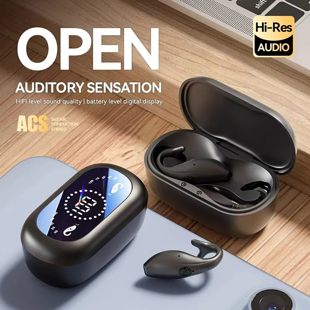 

M66 clip on waterproof earphones with intelligent battery display and ultra long battery life